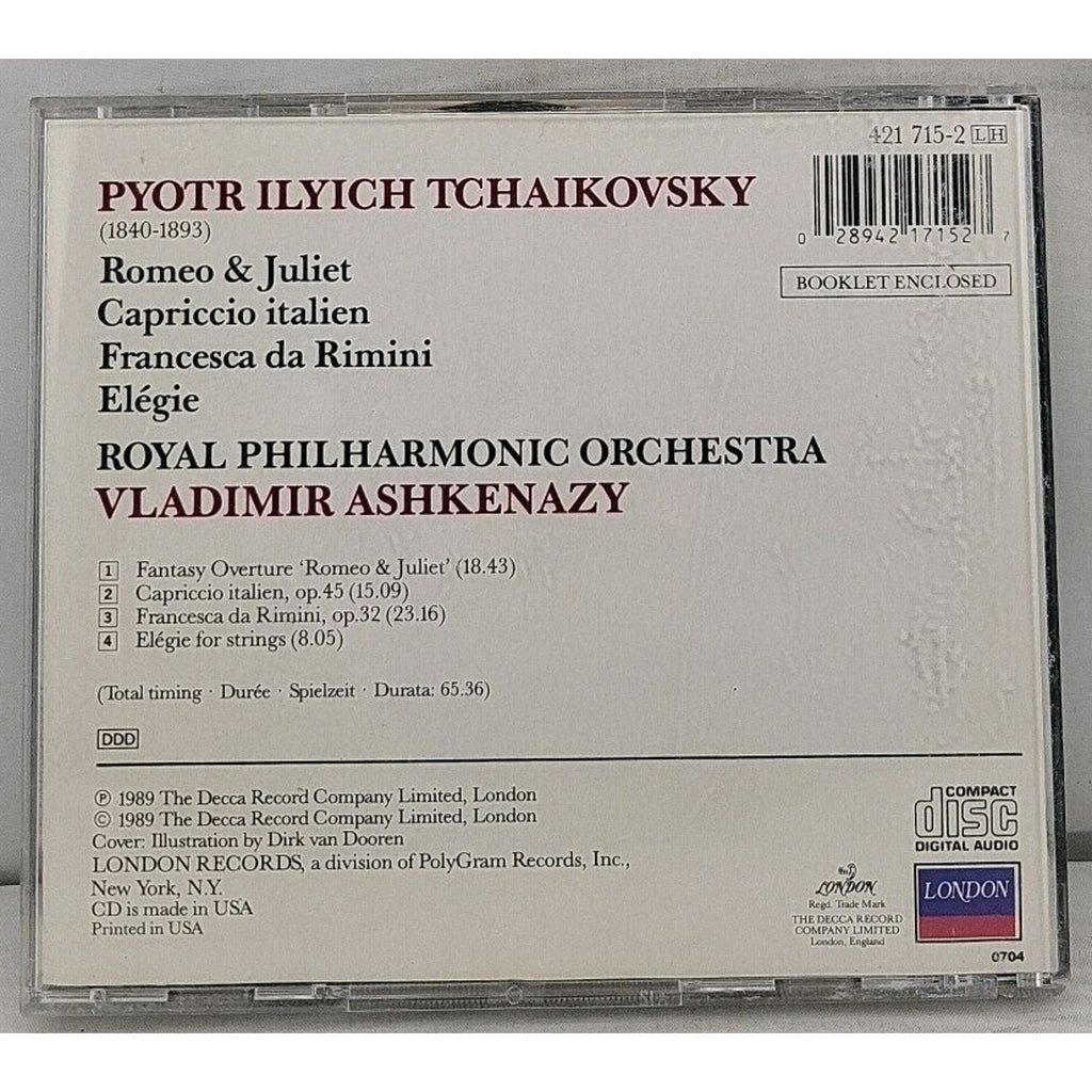 Tchaikovsky: Romeo & Juliet; a by Royal Philharmonic Orchestra; Ashkenazy (CD)