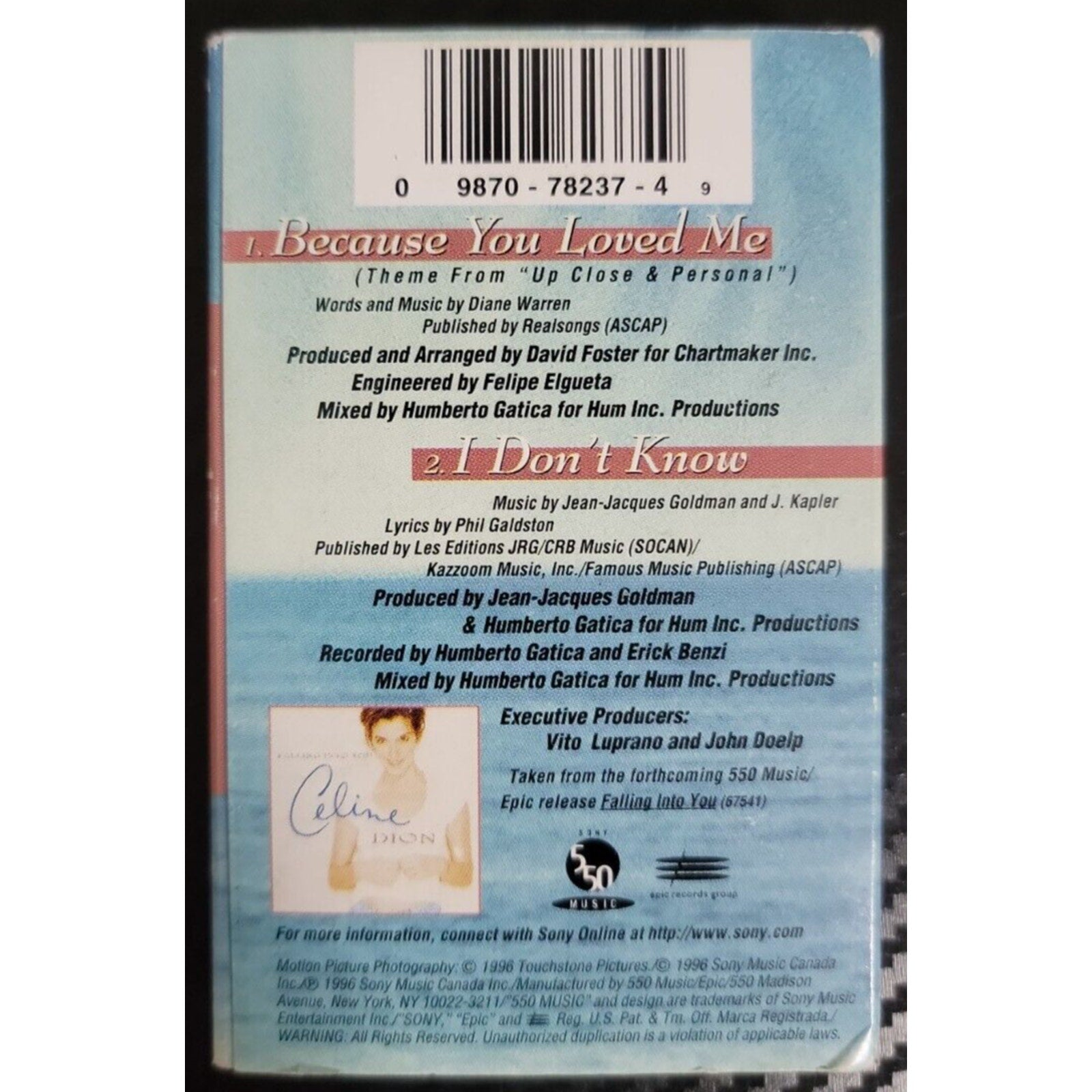 Because You Loved Me [Single] by Céline Dion (Cassette)