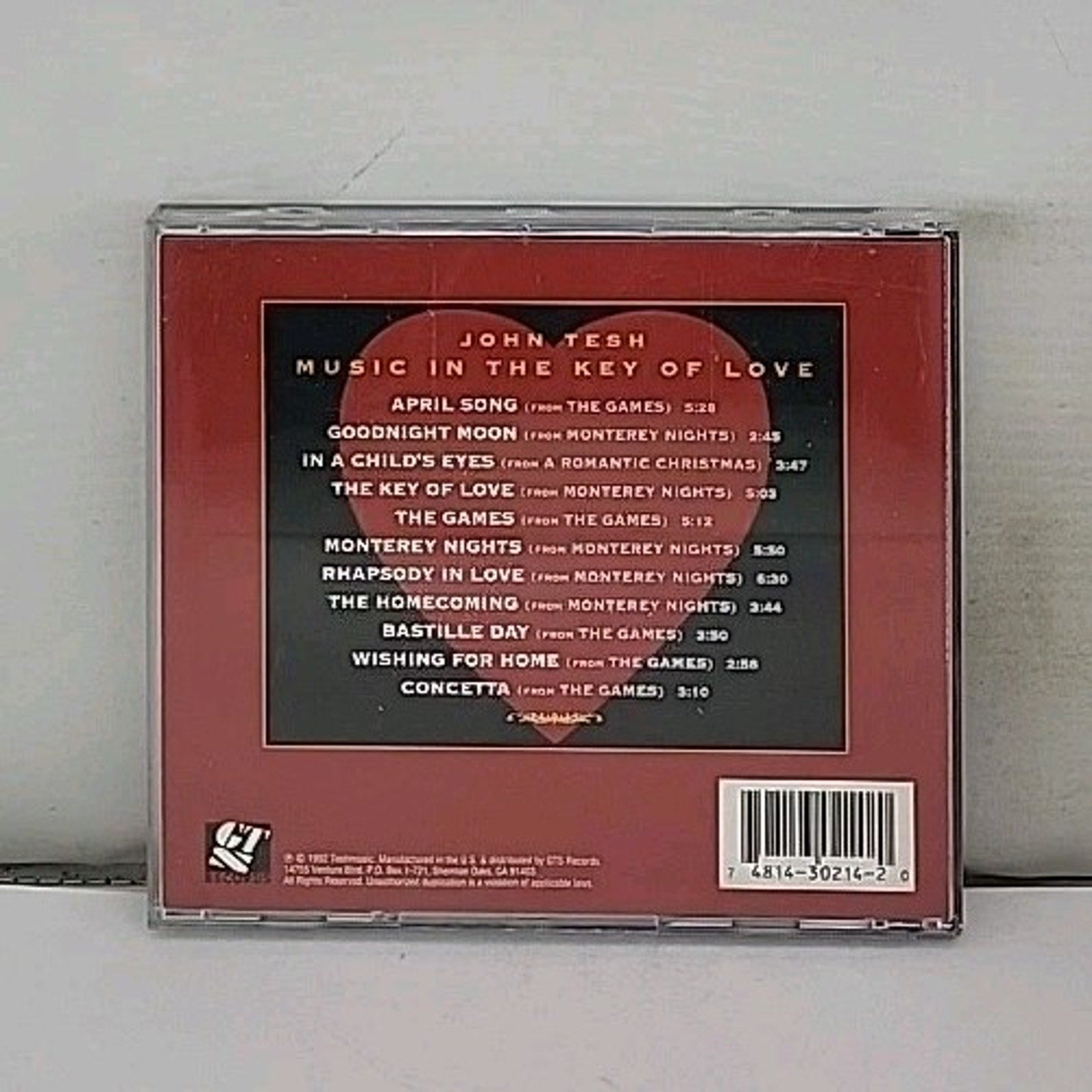 John Tesh - Music In The Key of Love CD