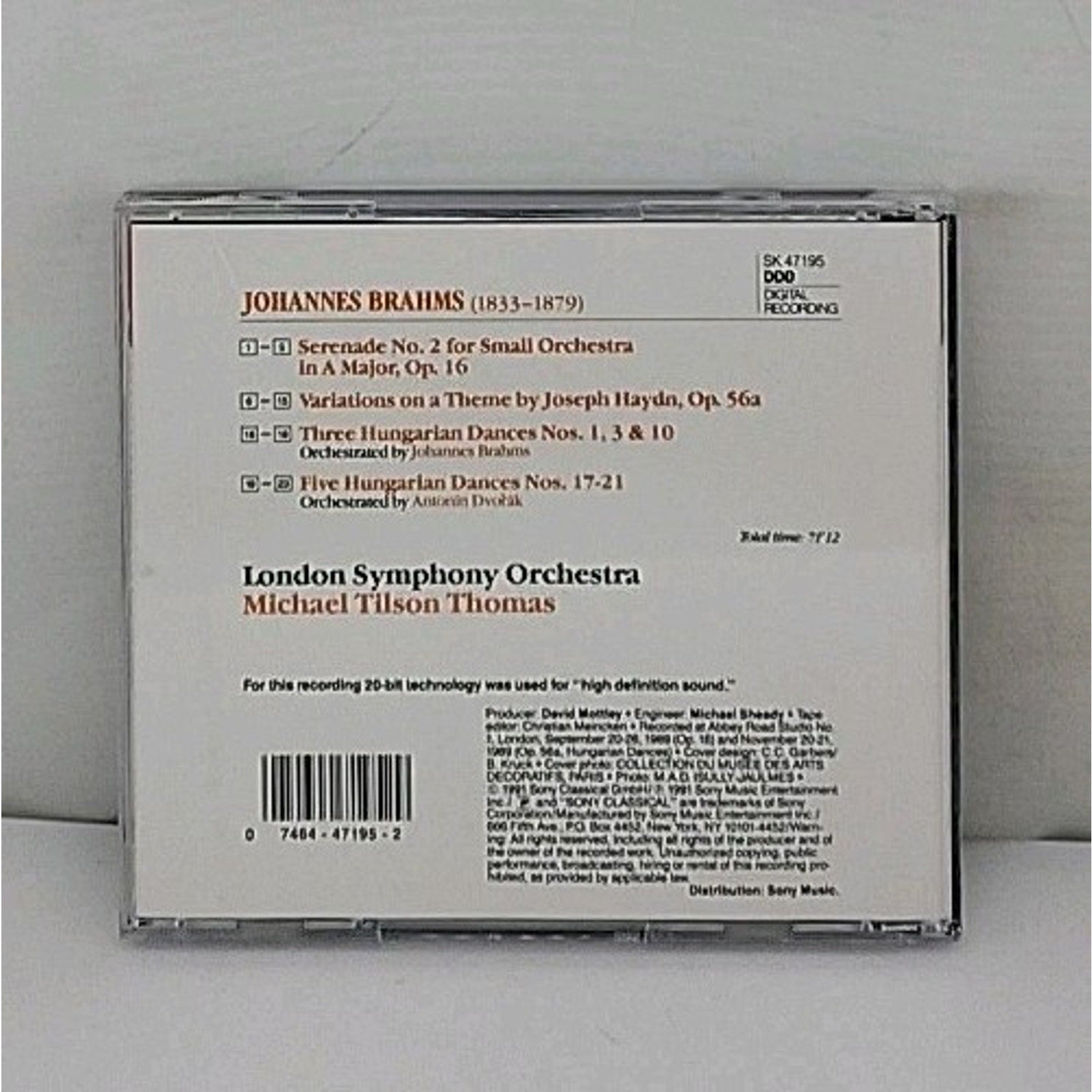 Serenade 2 / Hungarian Dances by Brahms / Tilson Thomas / Lso (CD, 2008)