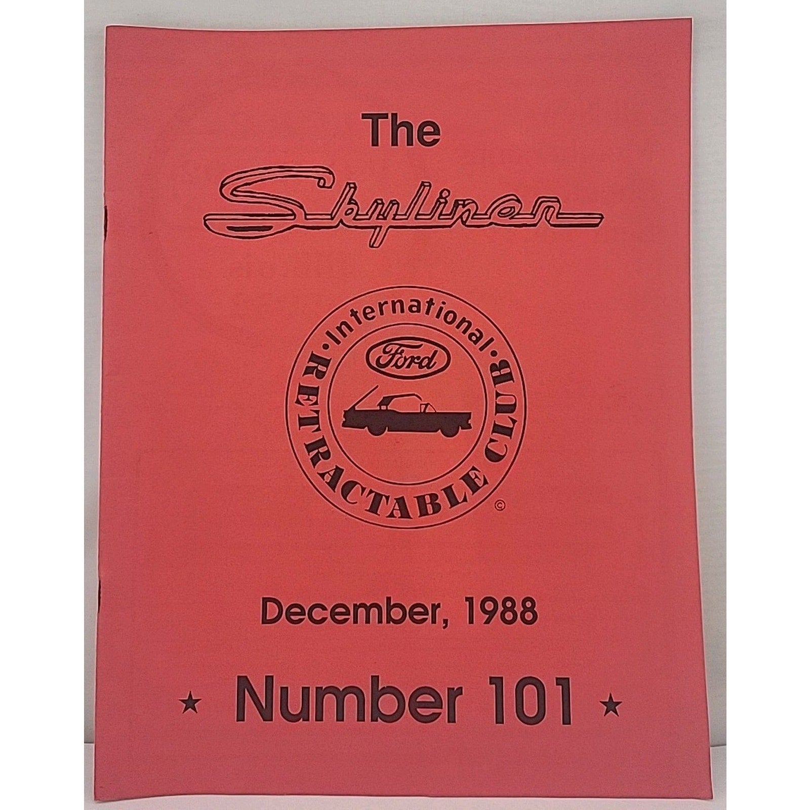 The Skyliner - International Retractable Club - December 1988 Number 101