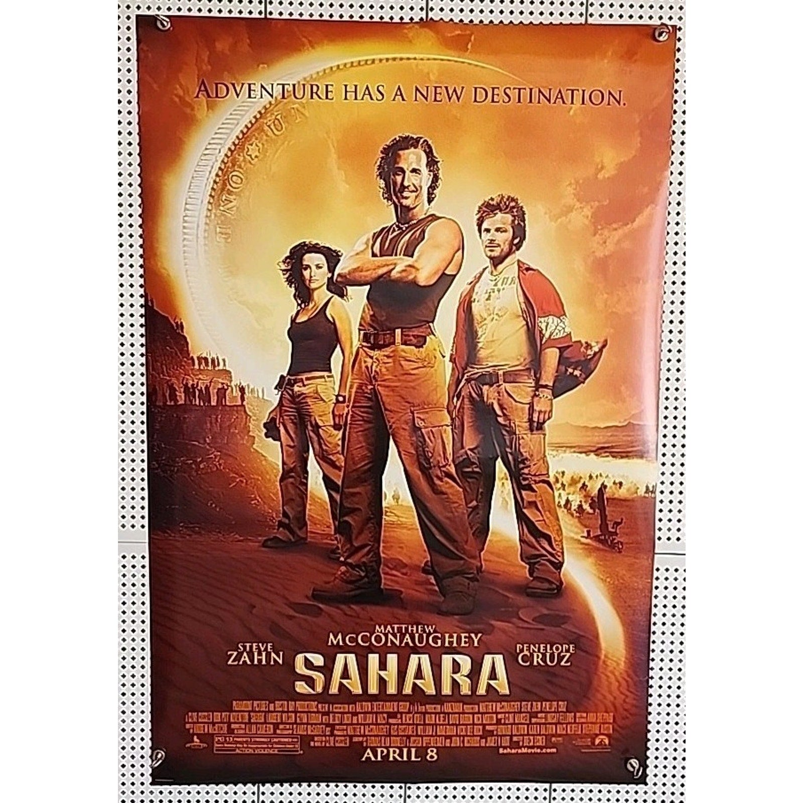 Sahara - 2005 - Original 27x40 Double Sided Movie Poster McConaughey, Cruz, Zahn