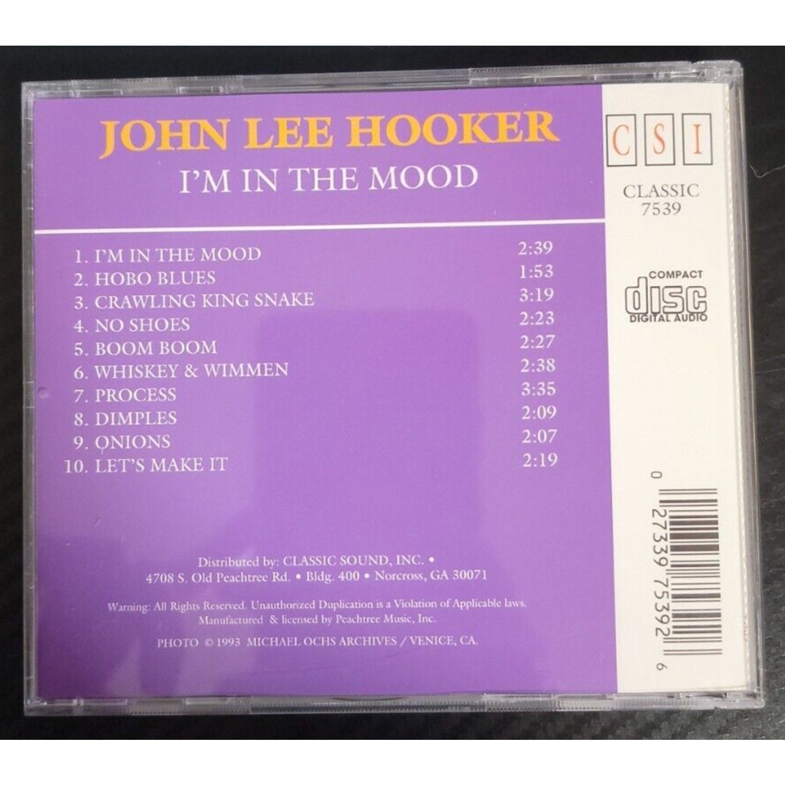 John Lee Hooker I'm in The Mood (CD)