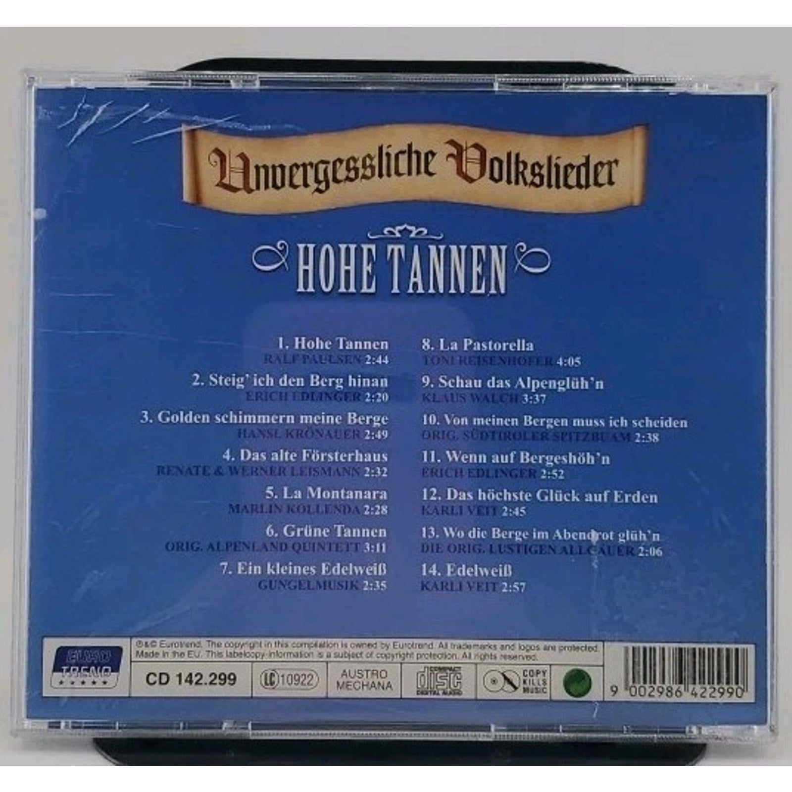 Unvergessliche Volkslieder - Hohe Tannen CD