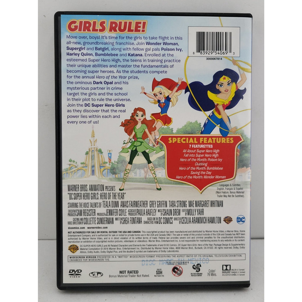 DC Superhero Girls: Hero of the Year (DVD, 2016)