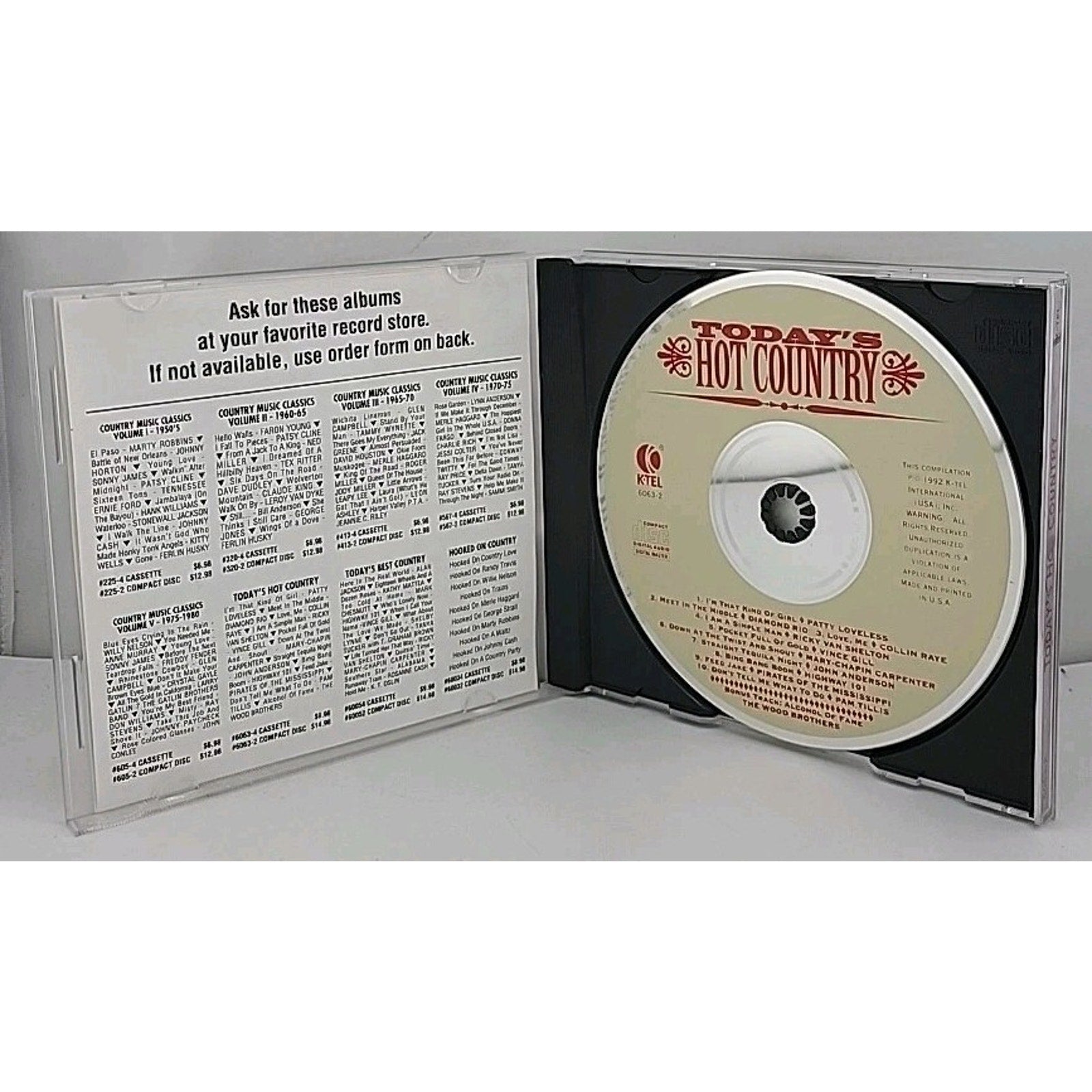 Today's Hot Country [K-Tel] by Various Artists (CD, 1995, K-Tel Distribution)