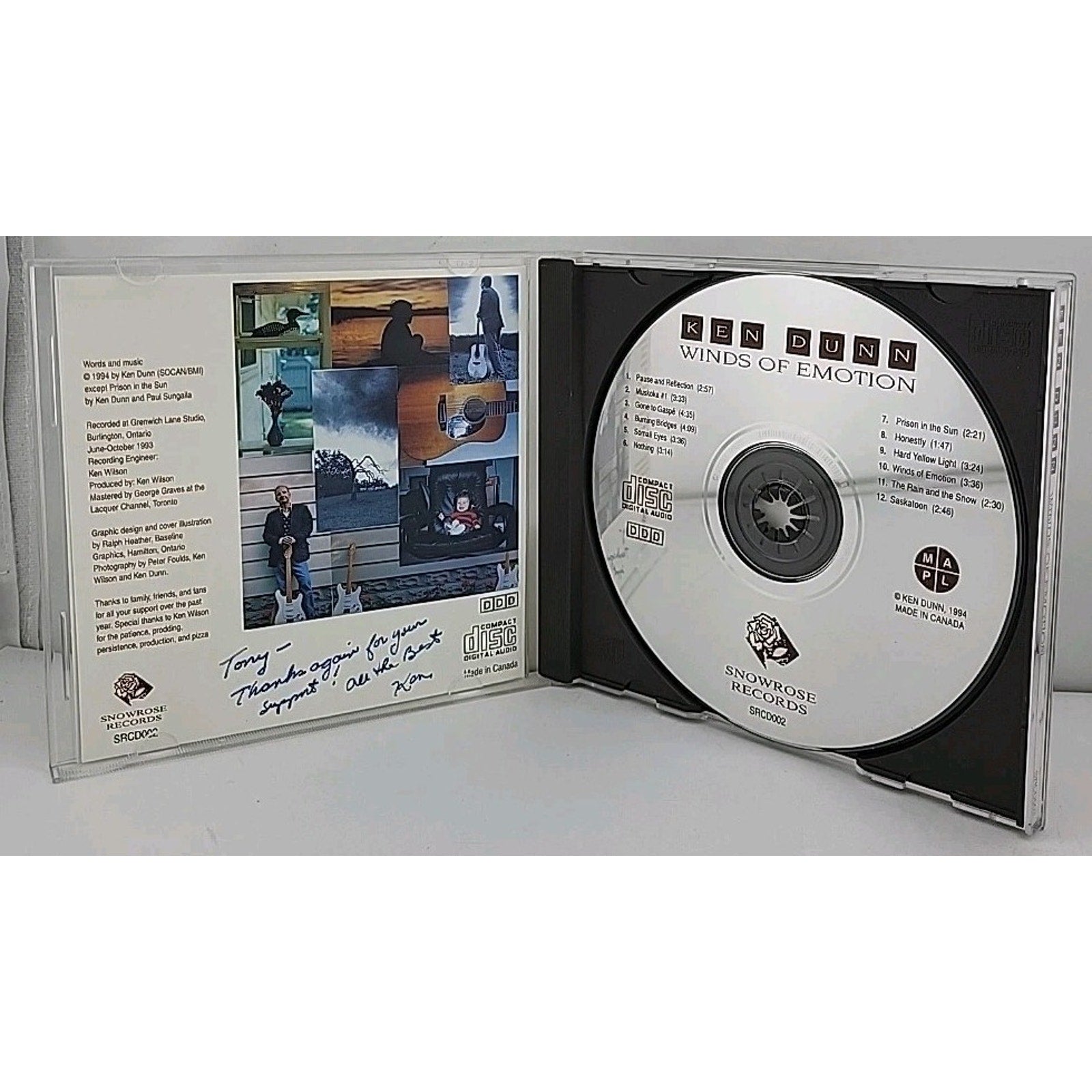 Ken Dunn - Winds Of Emotion CD *Signed*