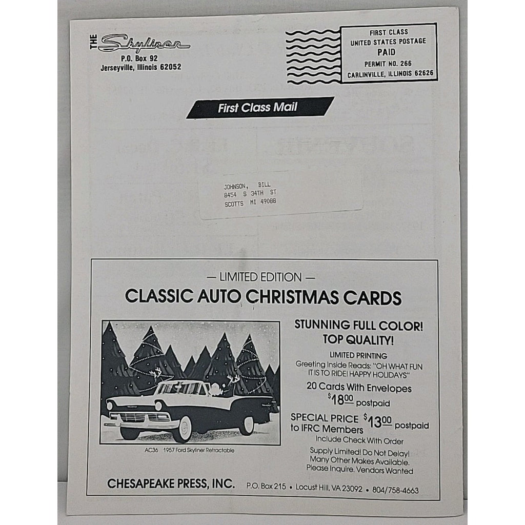 The Skyliner - International Retractable Club - December 1992 Number 140