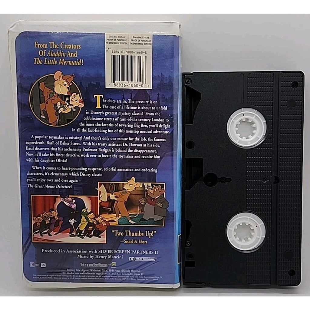 The Adventures of the Great Mouse Detective (VHS, 1999)