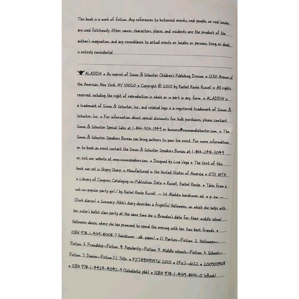 Tales from a Not-So-Popular Party Girl by Lisa Vega, inc Staff Simon and...