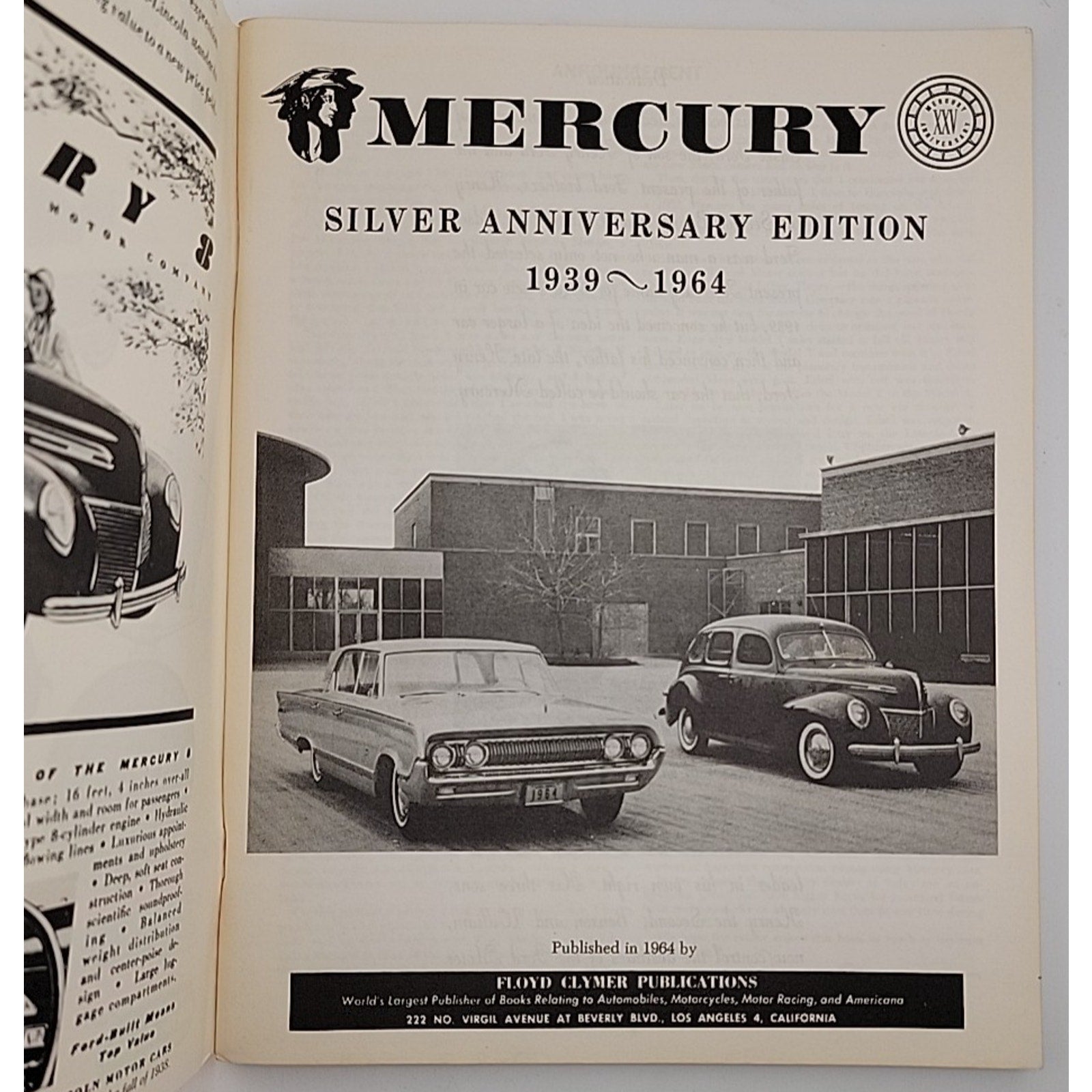 Mercury Floyd Clymer History Brochure Original 25 Anniversary 1939 Thru 1964