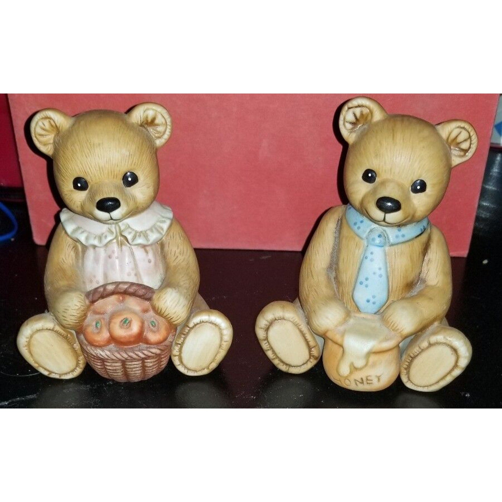 Estate Porcelain Bisque set of Bears from HOMCO #1405 Mama & Papa Bear LOOK