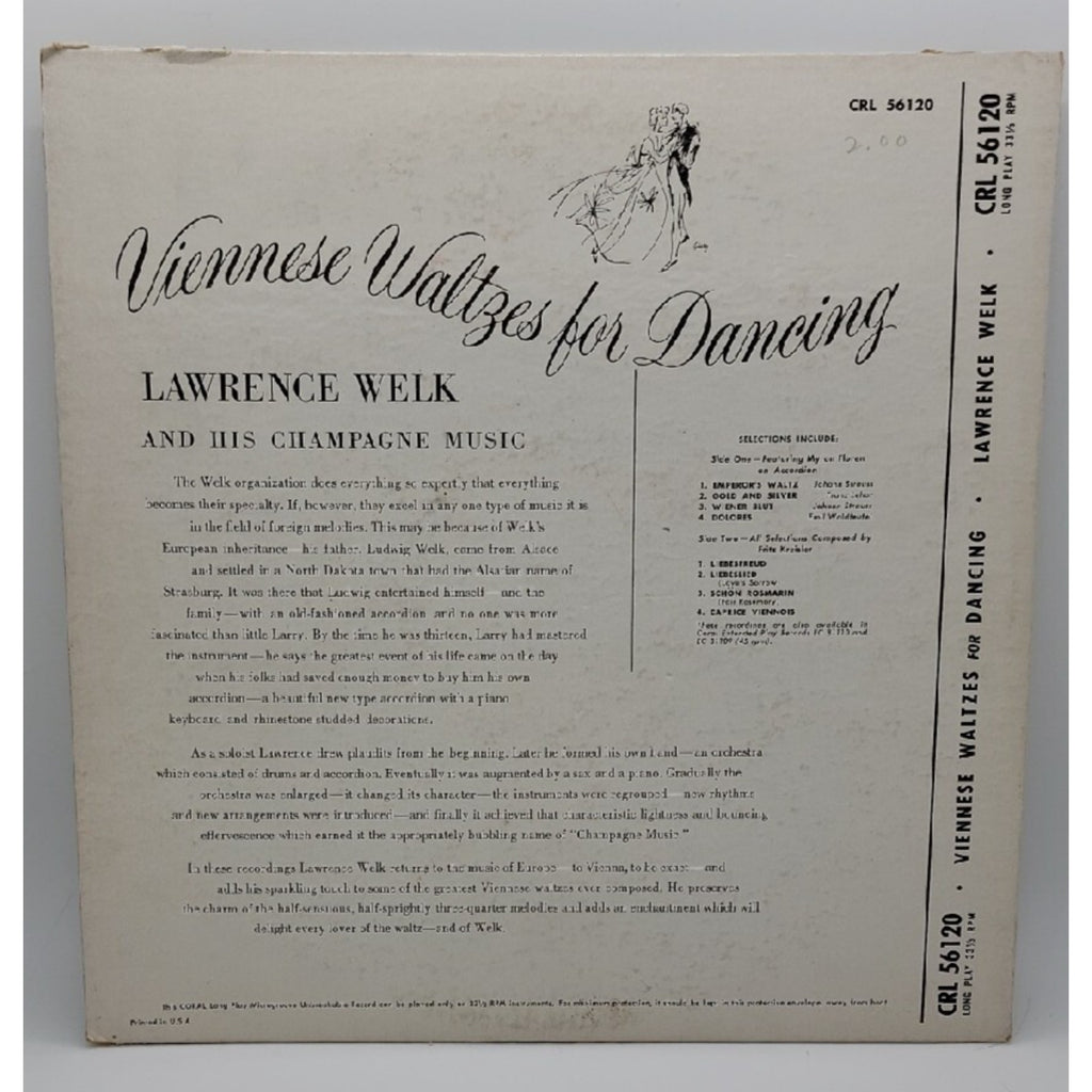 Viennese Waltzes For Dancing By Lawrence Welk Record