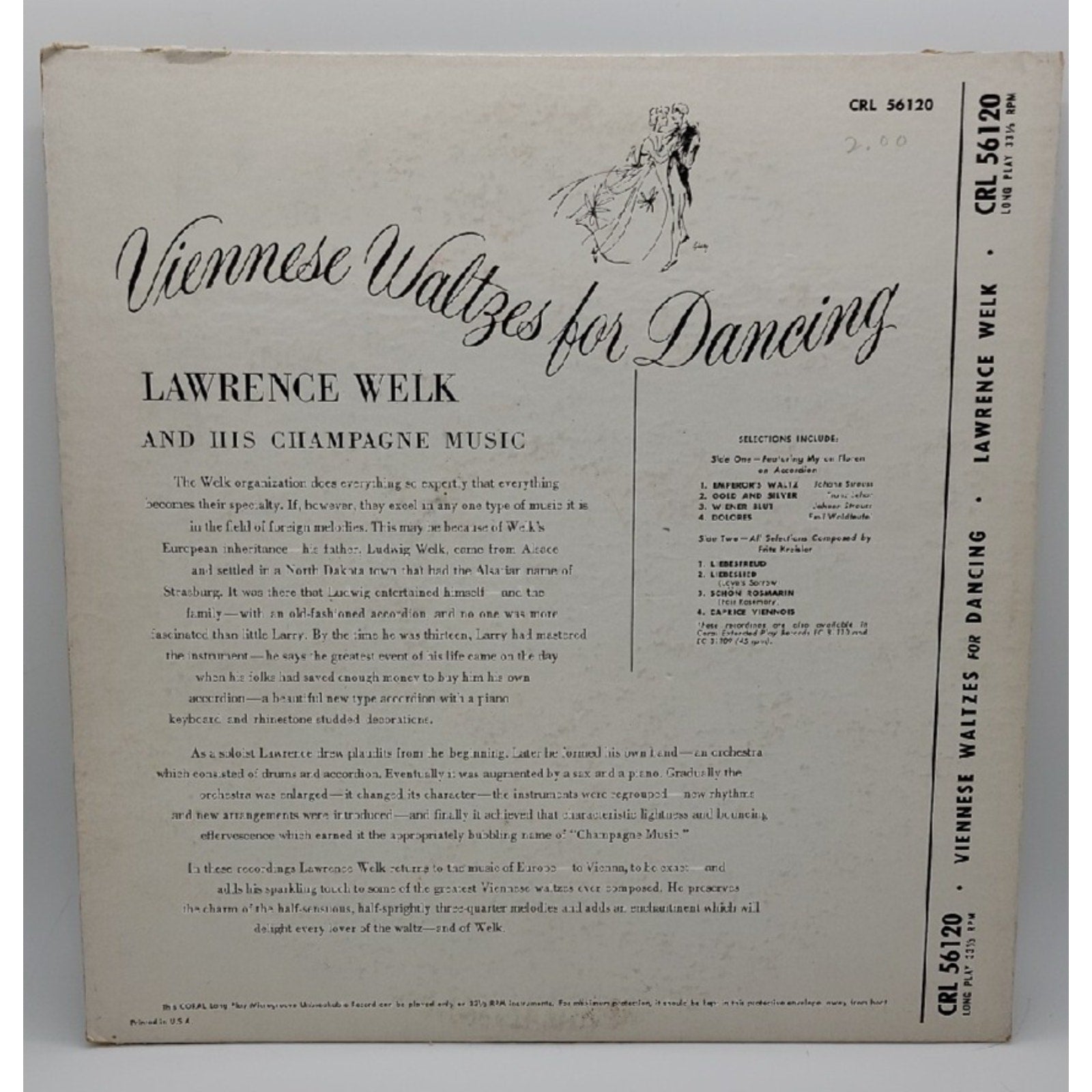 Viennese Waltzes For Dancing By Lawrence Welk Record