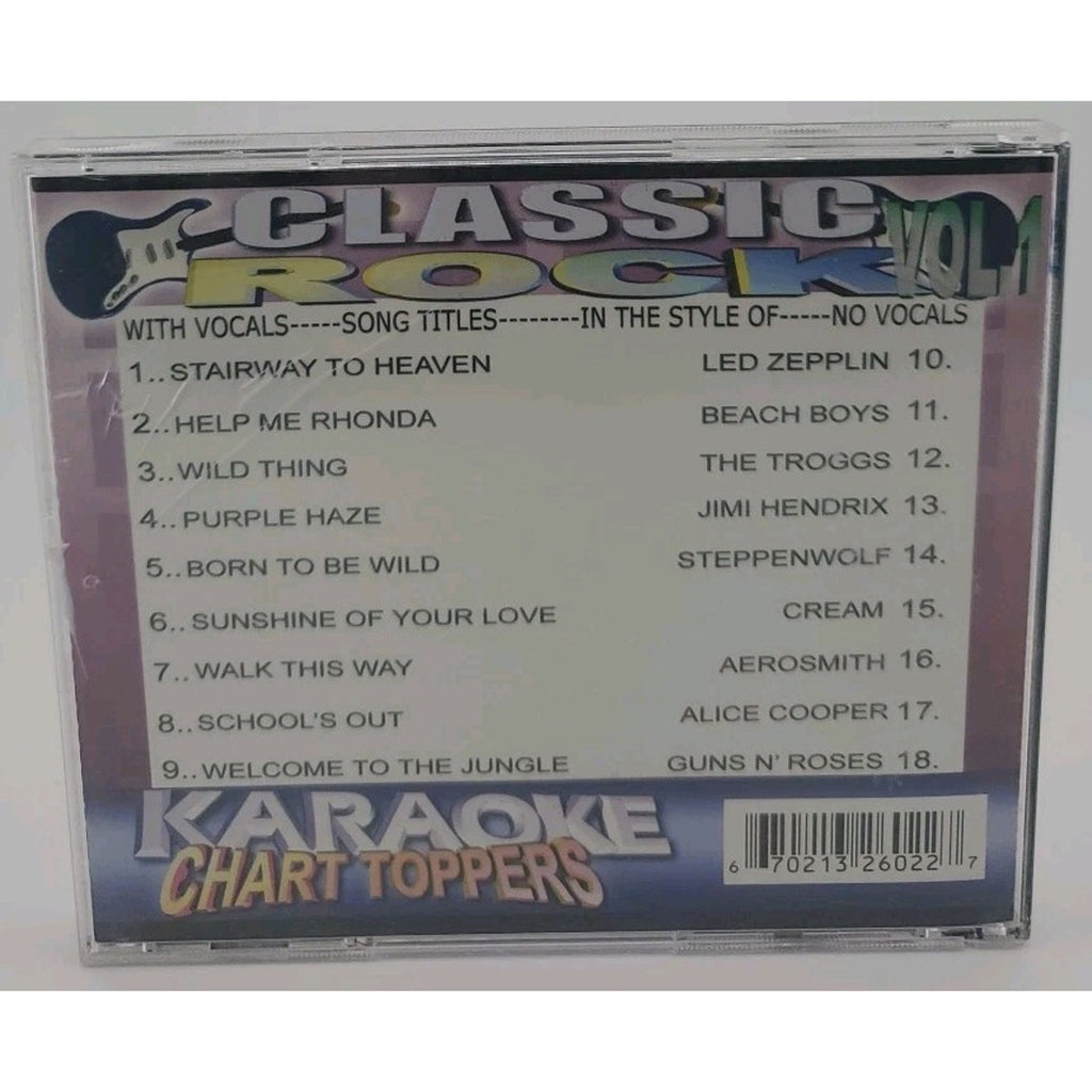 Chart Toppers Karaoke KCT 020 Classic Rock Vol 1 CDG