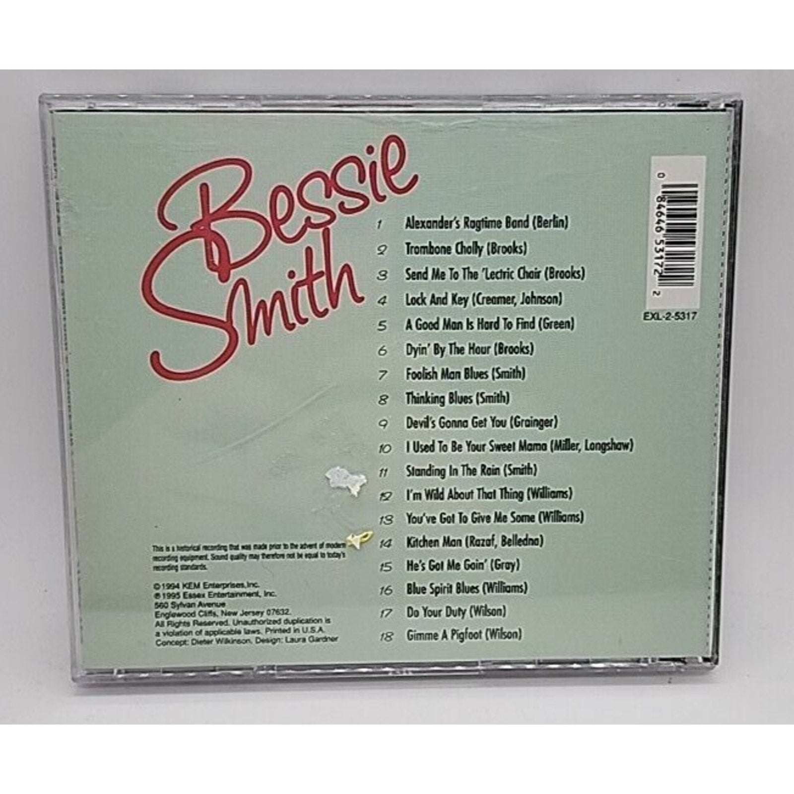 Bessie Smith CD Alexander's Ragtime Band 18 Songs Gimme A Pigfoot