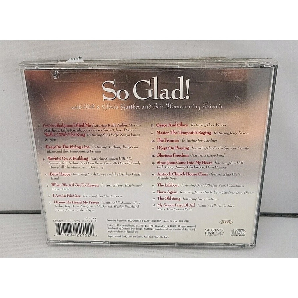 So Glad by Bill & Gloria Gaither (CD, 1999)