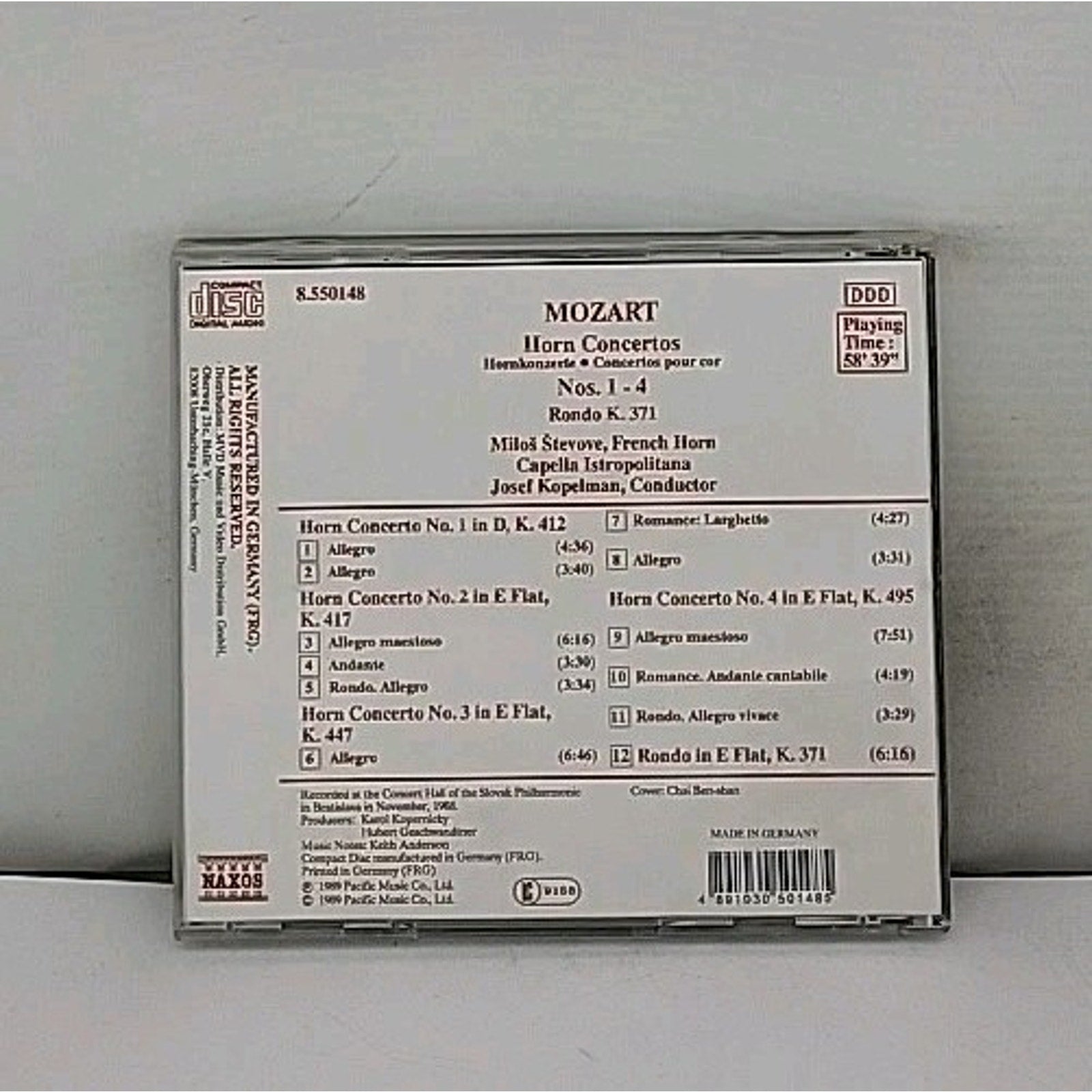 Mozart: Horn Concertos, Nos. 1-4 / Rondo K 371 - CD