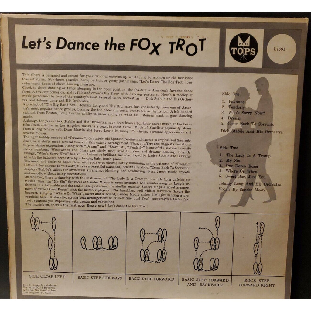 DICK STABILE--JOHNNY LONG Let's Dance the Fox Trot RARE EXC 1959 DG TOPS MONO LP