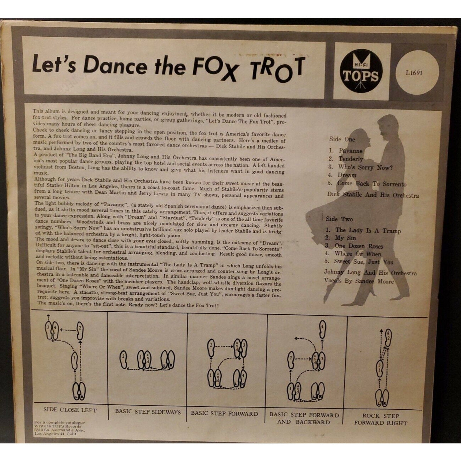 DICK STABILE--JOHNNY LONG Let's Dance the Fox Trot RARE EXC 1959 DG TOPS MONO LP