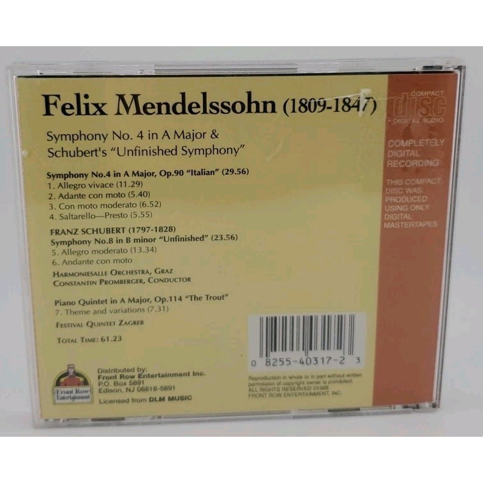 Mendelssohn - "The Italian Symphony & Others" - ( CD - Front Row Entertainment )