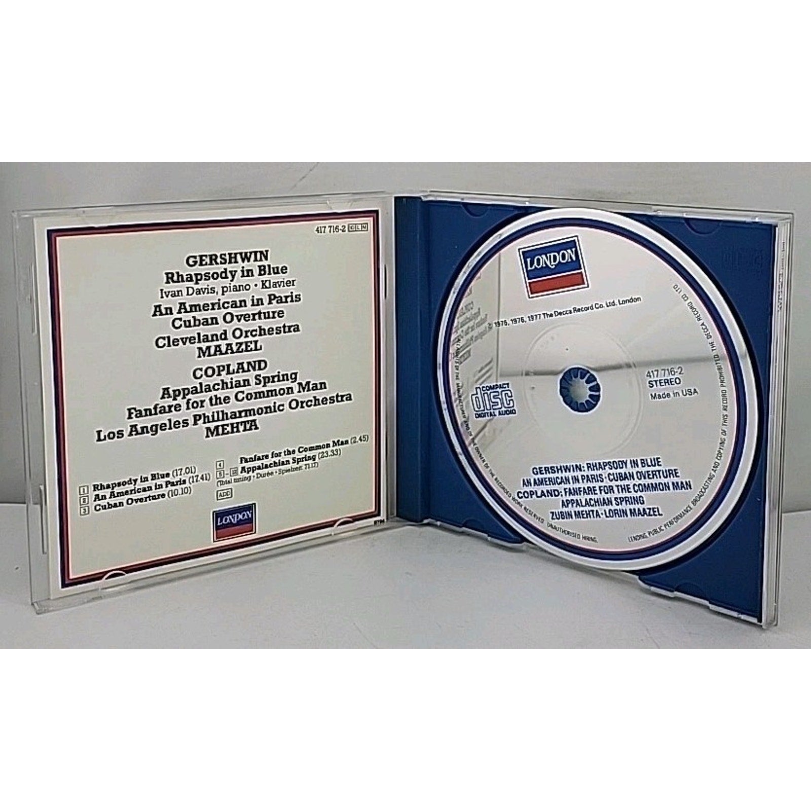Gershwin: Rhapsody In Blue/Copland: Appalachian Spring CD