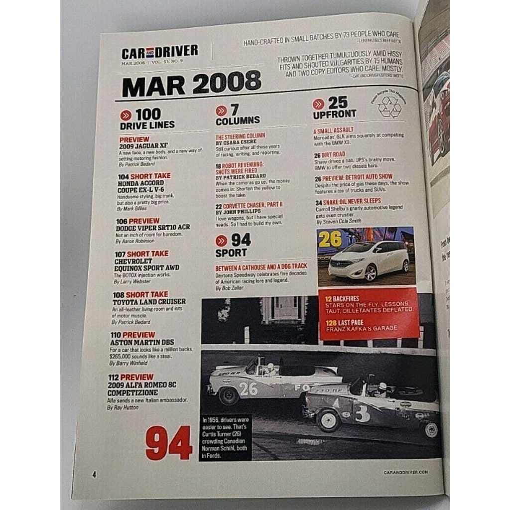 Car And Driver Magazine - March 2008 - Vol. 53 No. 9