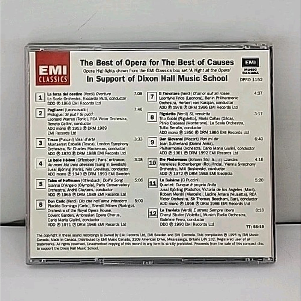 The Best Of Opera For The Best Of Causes EMI Classics CD