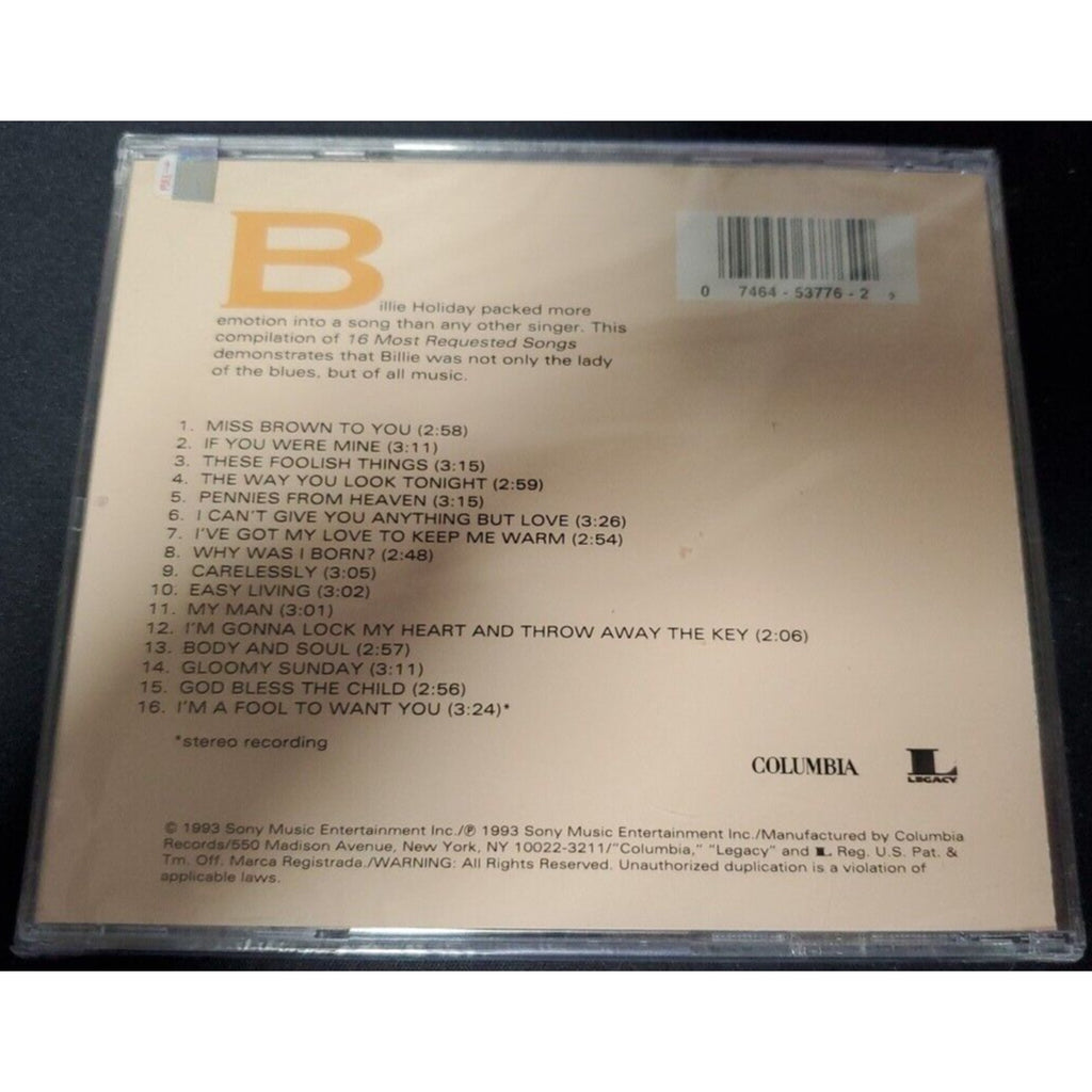 Holiday, Billie : 16 Most Requested Songs (CD)