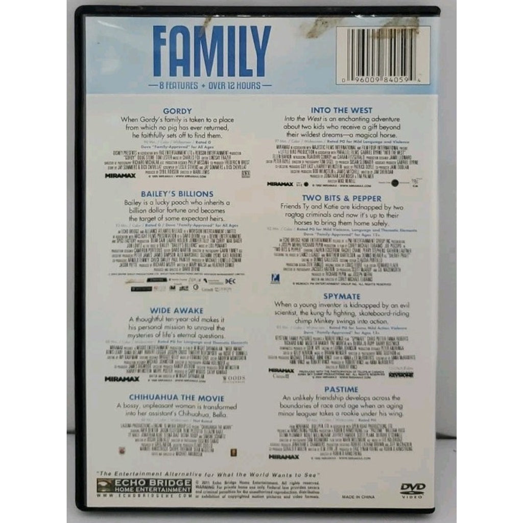 8 Movie Family Pack (DVD, 2012, 2-Disc Set)