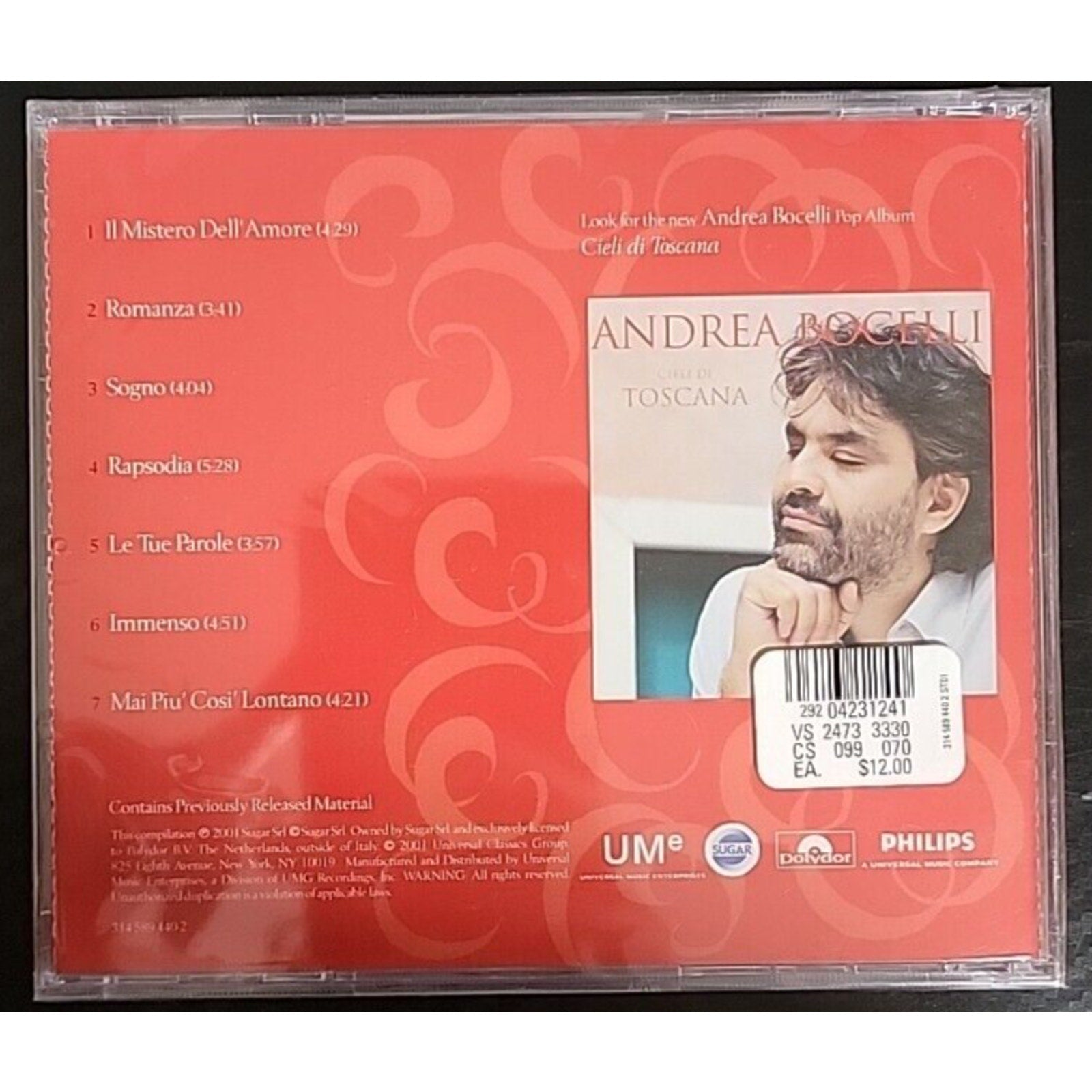 Andrea Bocelli - Victoria's Secret Presents Mistero Dell'Amore (CD, 2001) *Brand