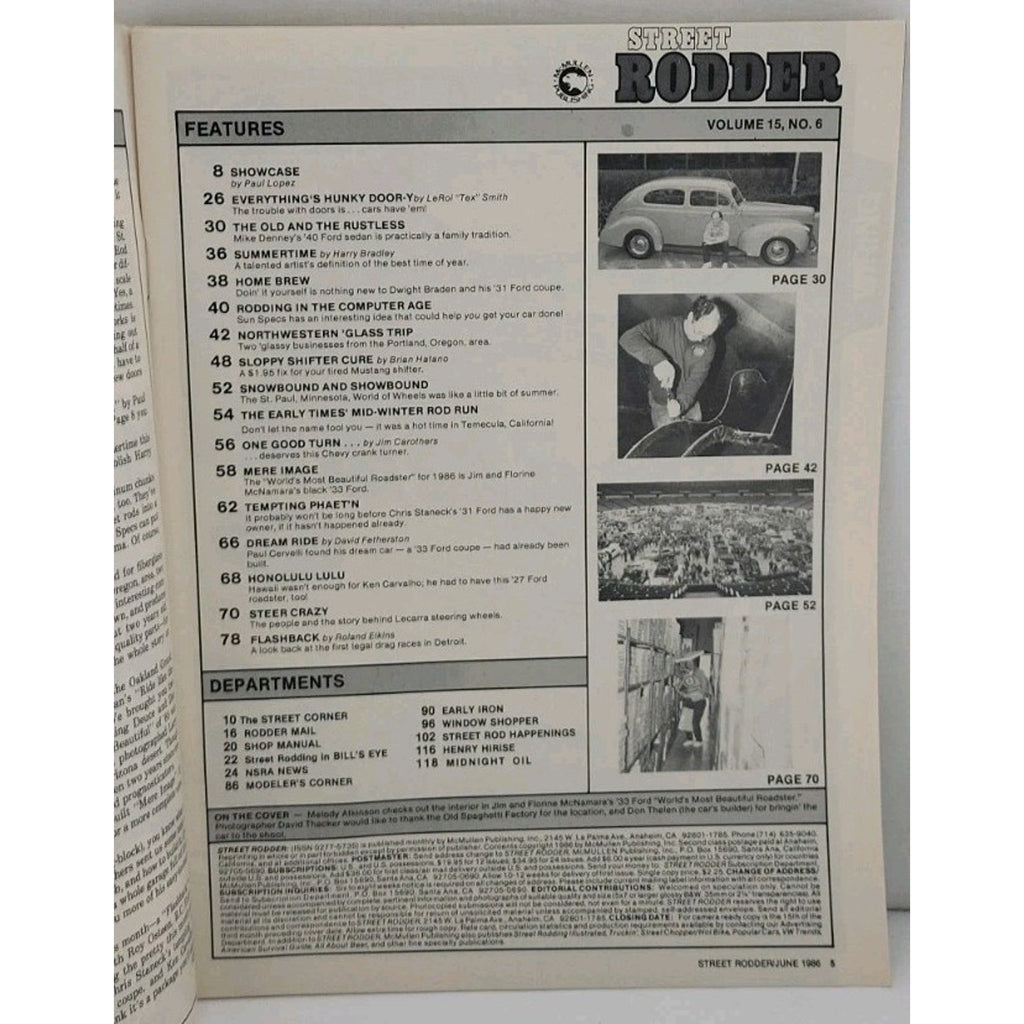 Street Rodder Magazine - June 1986 - Vol. 15 No. 6