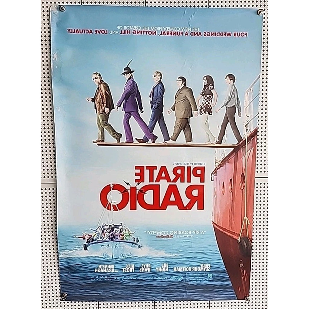 Pirate Radio Original Movie Poster 27 x 40 Philip Seymour Hoffman, Bill Nighy.