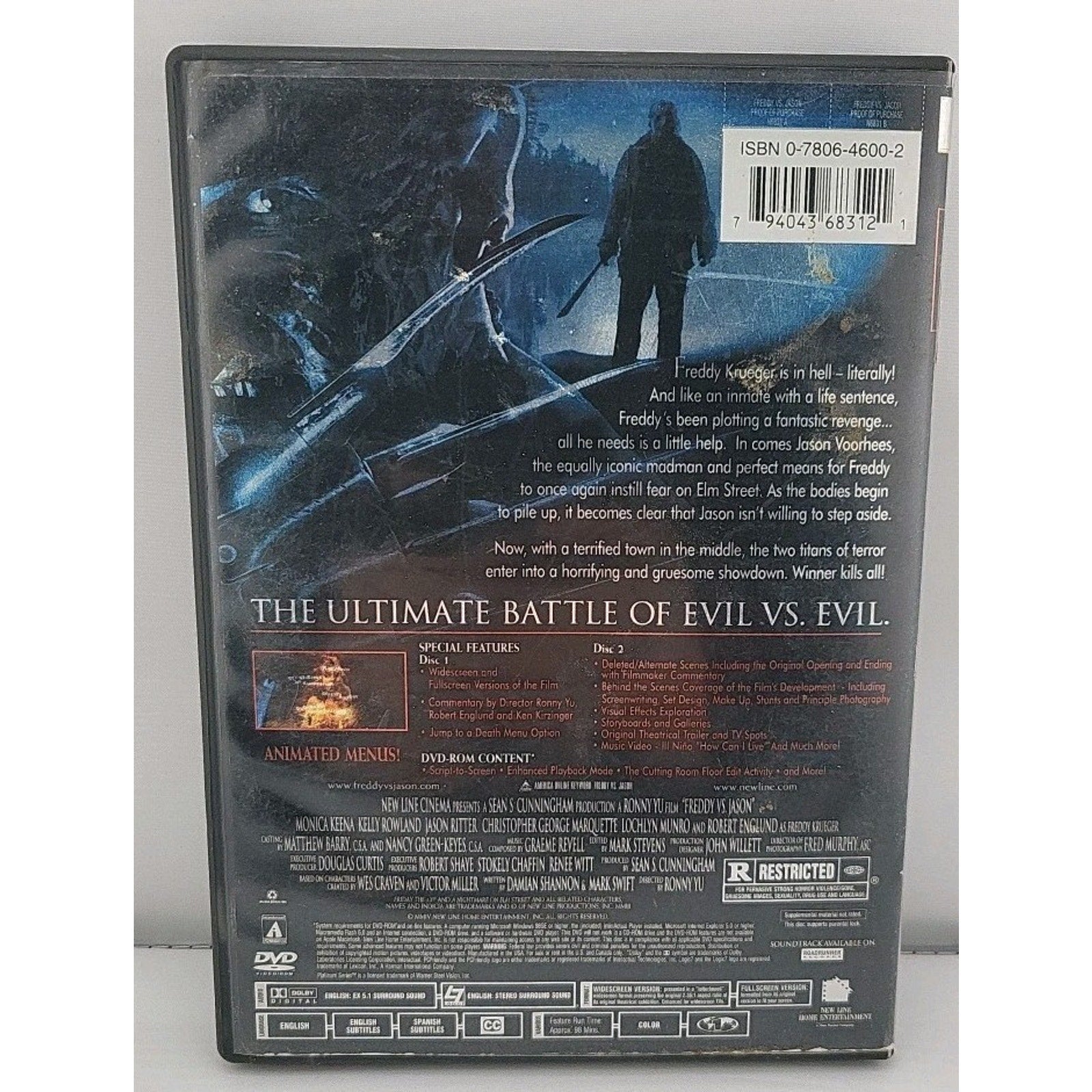 Freddy Vs Jason (DVD, 2003)
