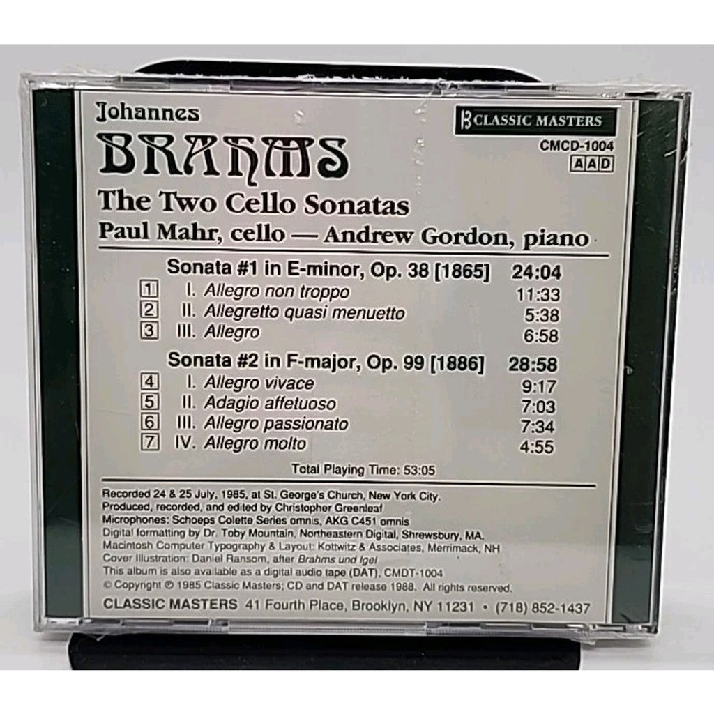 Johannes Brahms The Two Cello Sonatas (CD) *Brand New*