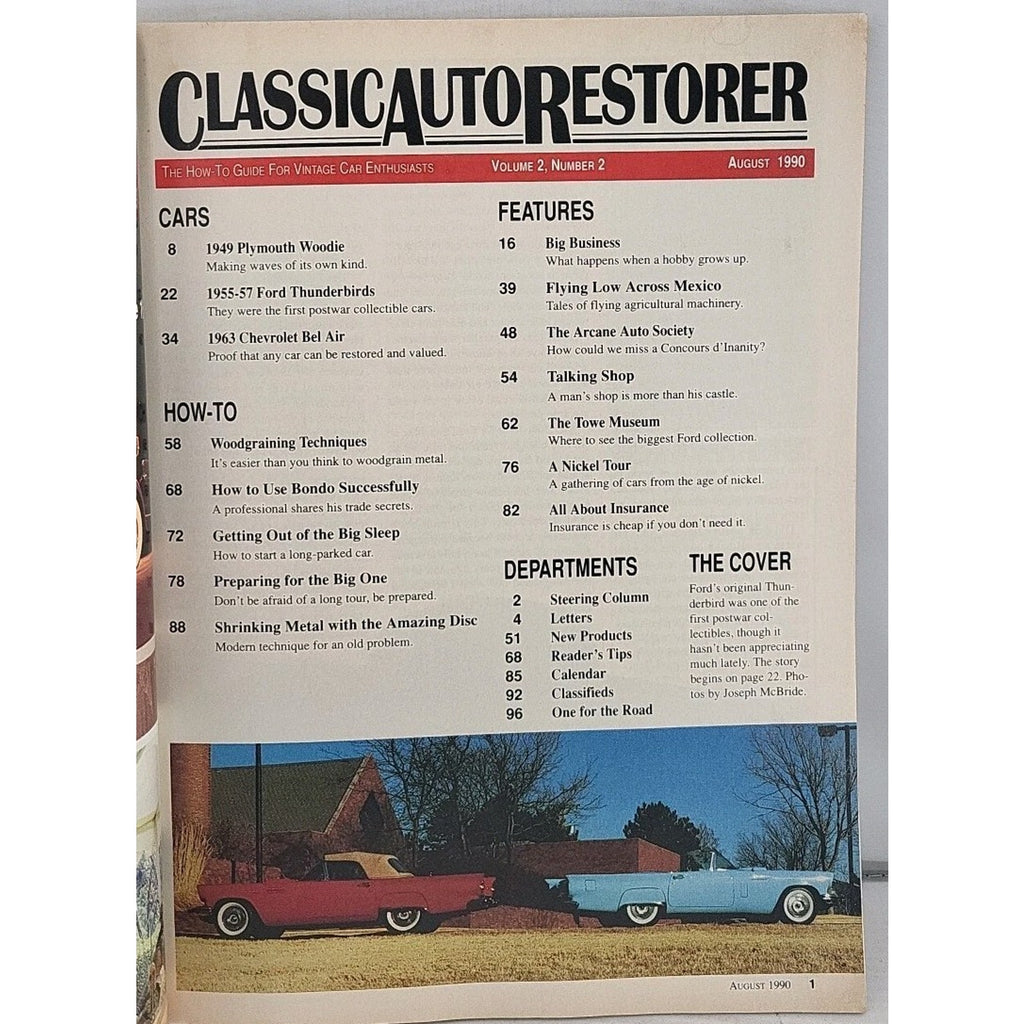 Classic Auto Restorer - August 1990 - Volume 2 Number 2