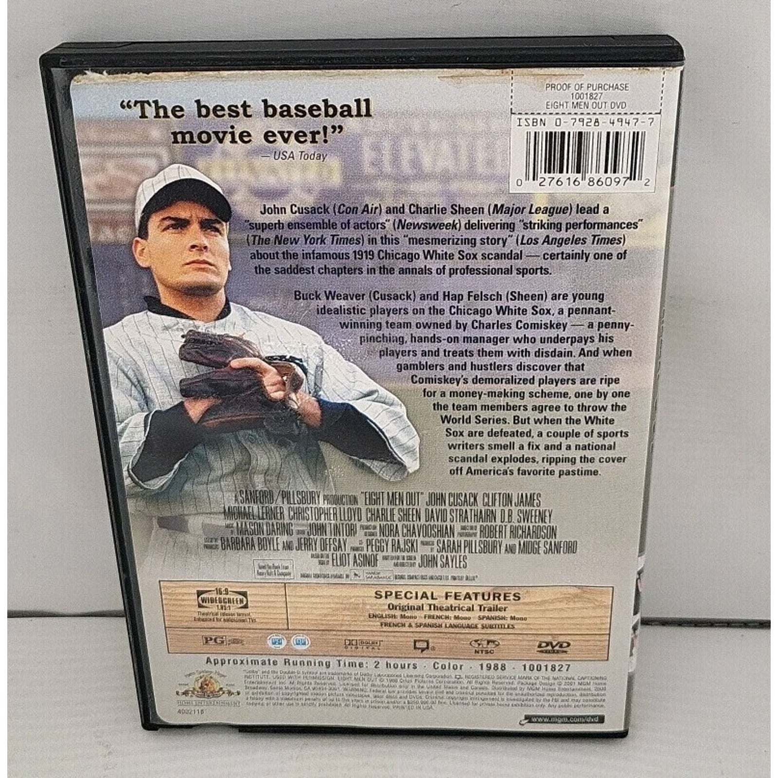 Eight Men Out (DVD, 1988)