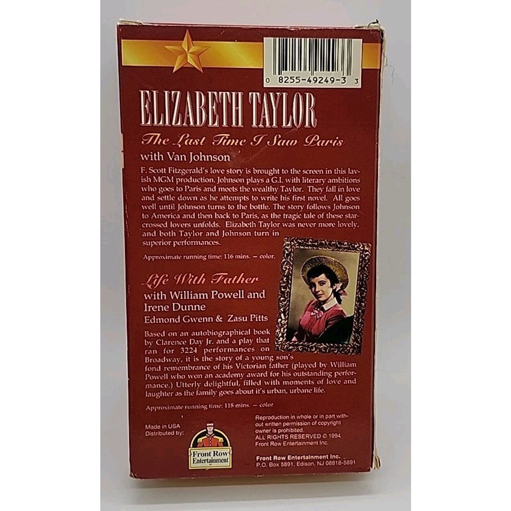Elizabeth Taylor - The Last Time I Saw Paris/Life With Father (VHS, 2001,2-Tape)