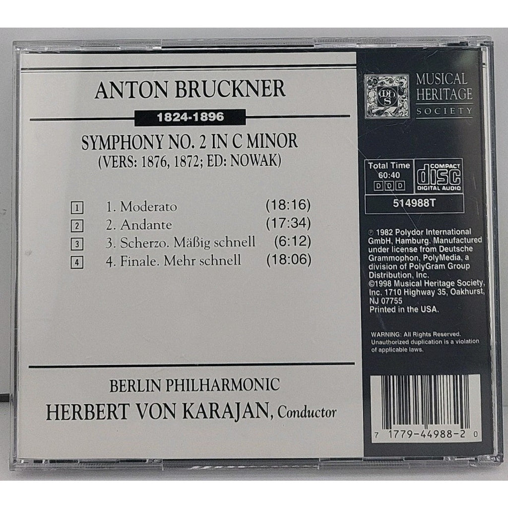 Anton Bruckner Symphony No. 2 in C Minor CD