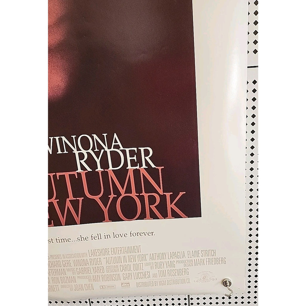 2000 Autumn In New York Original One Sheet Rolled Movie Poster 27X40