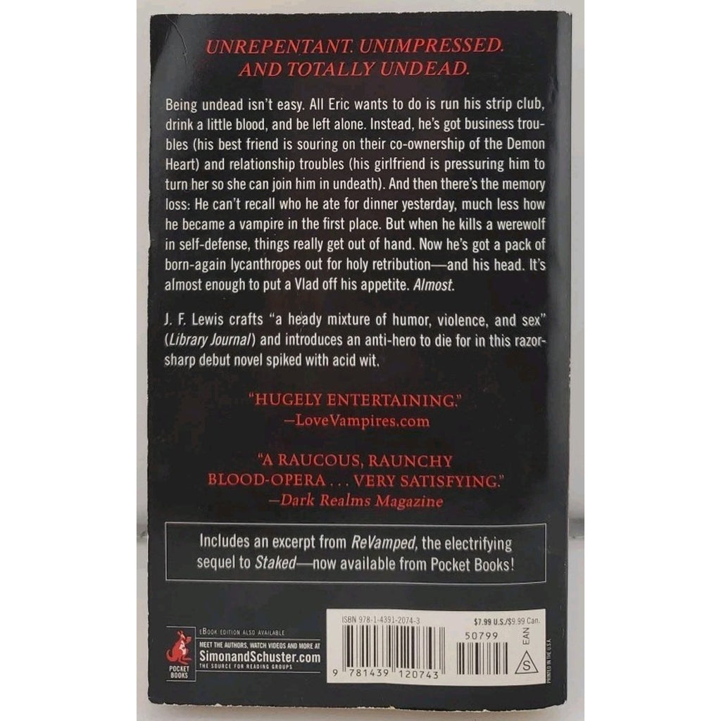 Staked by J. F. Lewis (2009, Trade Paperback)