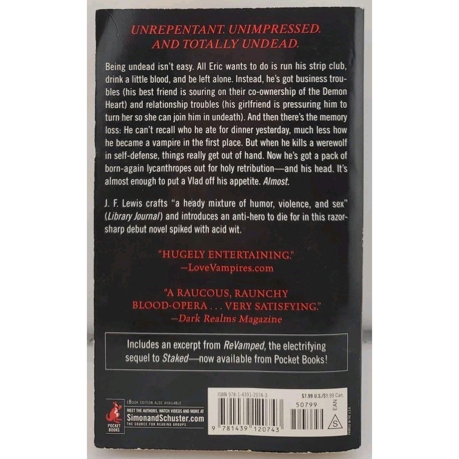 Staked by J. F. Lewis (2009, Trade Paperback)