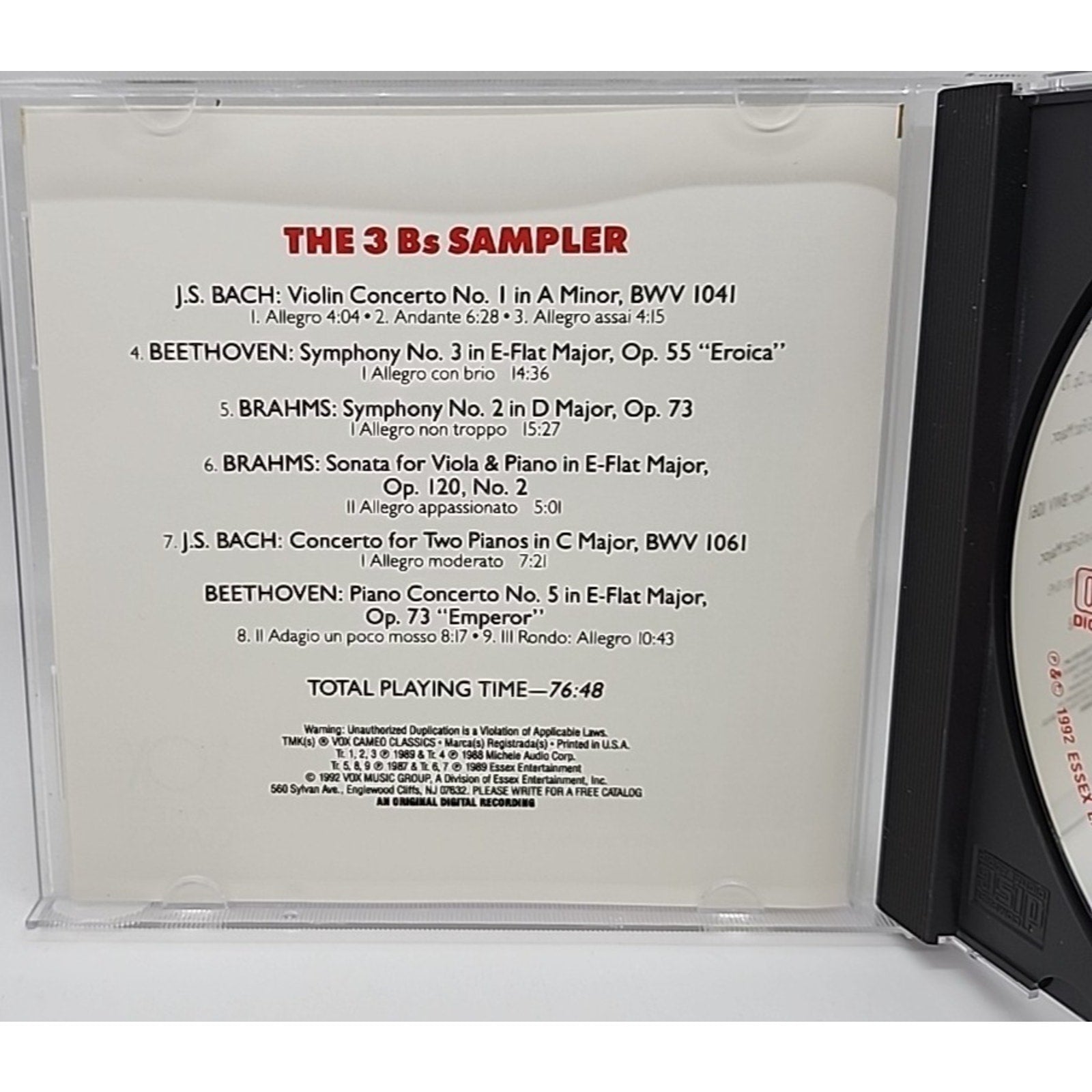 3 Bs SAMPLER (CD, 1992, Vox)