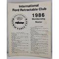 International Ford Retractable Club - 1986 Membership Roster