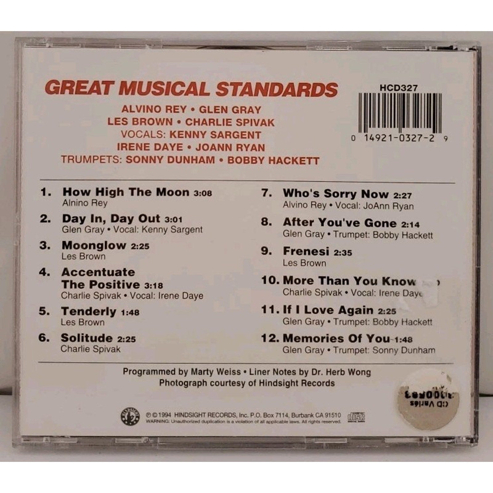 Great Musical Standards by Various (CD, 1995)