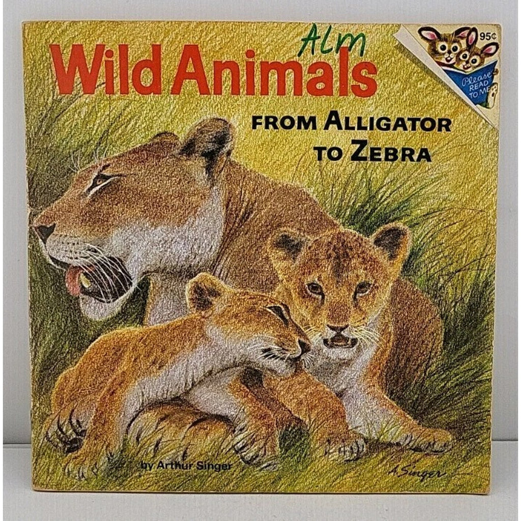 Wild Animals From Alligators to Zebra Children's Alphabet Book A. Singer 1973