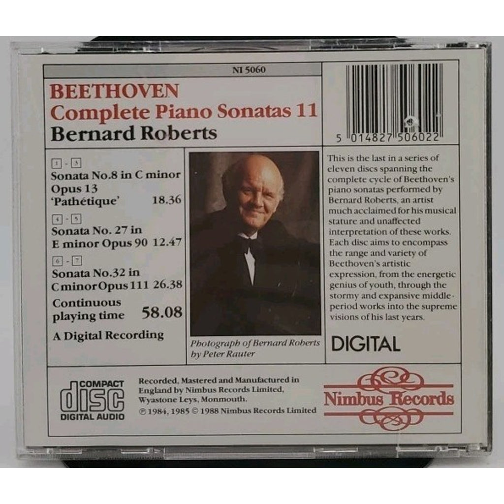 Beethoven, Bernard Roberts : Piano Sonatas 8, 27 & 32 (CD Nimbus)
