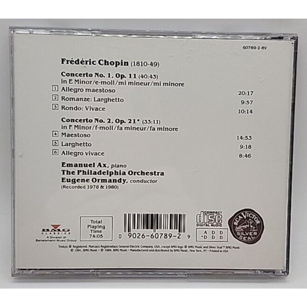 Piano Concerti 1 & 2 by Eugene Ormandy (CD, 1991)