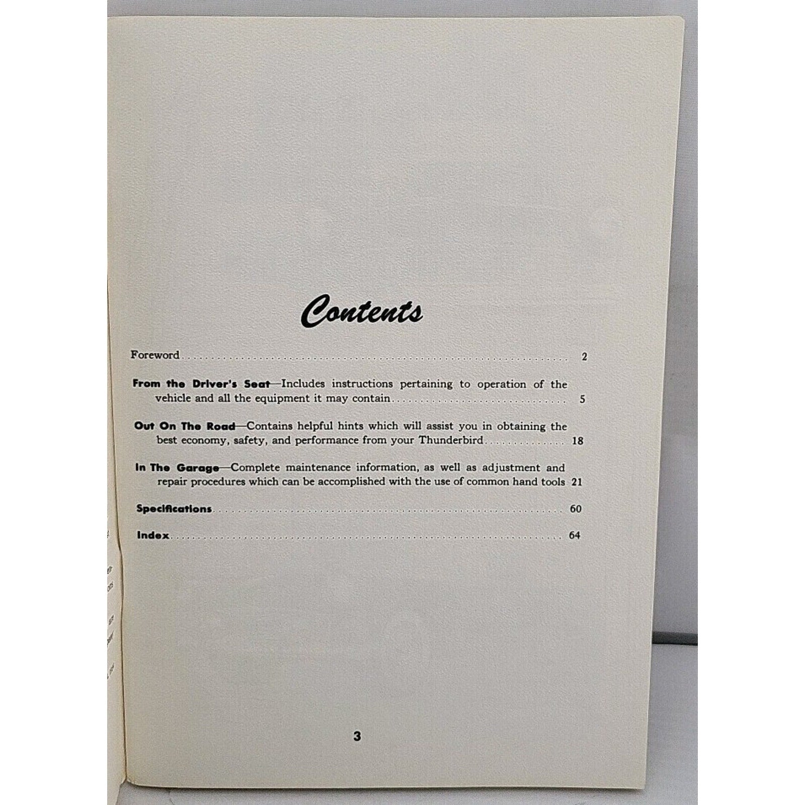 Original 1955 Ford Thunderbird Handbook - Form 7513-55