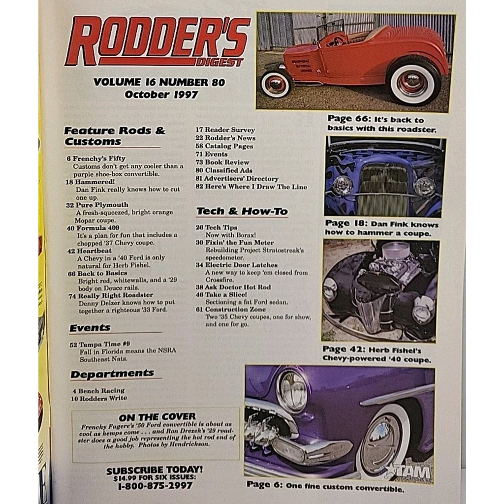 Rodder's Digest Magazine October 1997 Volume 16 Number 80